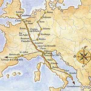 Via Francigena- Mappa